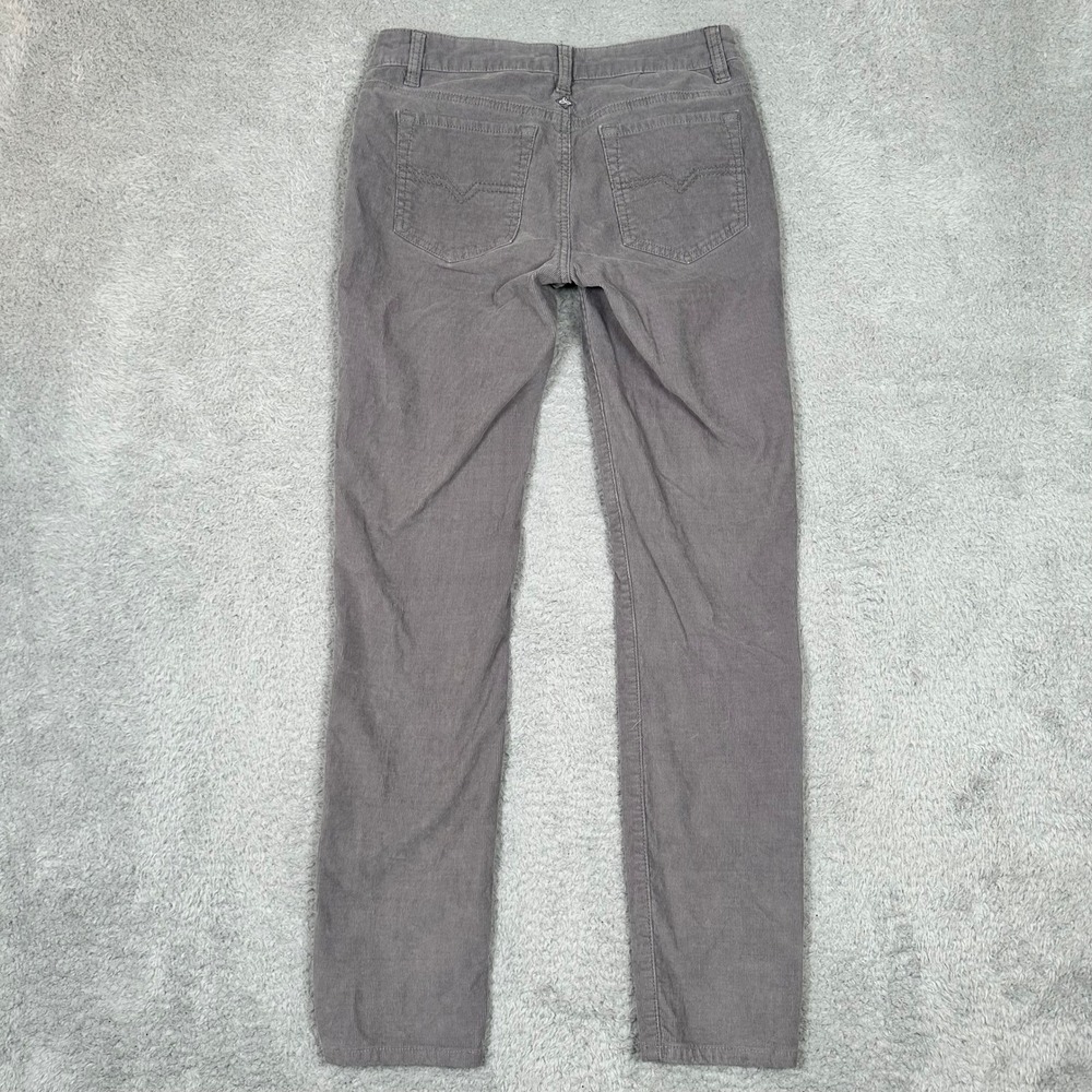 Prana Gray Organic Cotton Stretch‎ Corduroy Slim Pants Womens Size 2 Stretch EUC - Picture 2 of 10